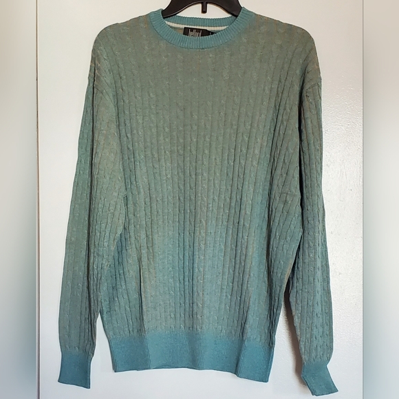 BELFORD Other - Belford Teal and Sandstone Cable Knit Sweater